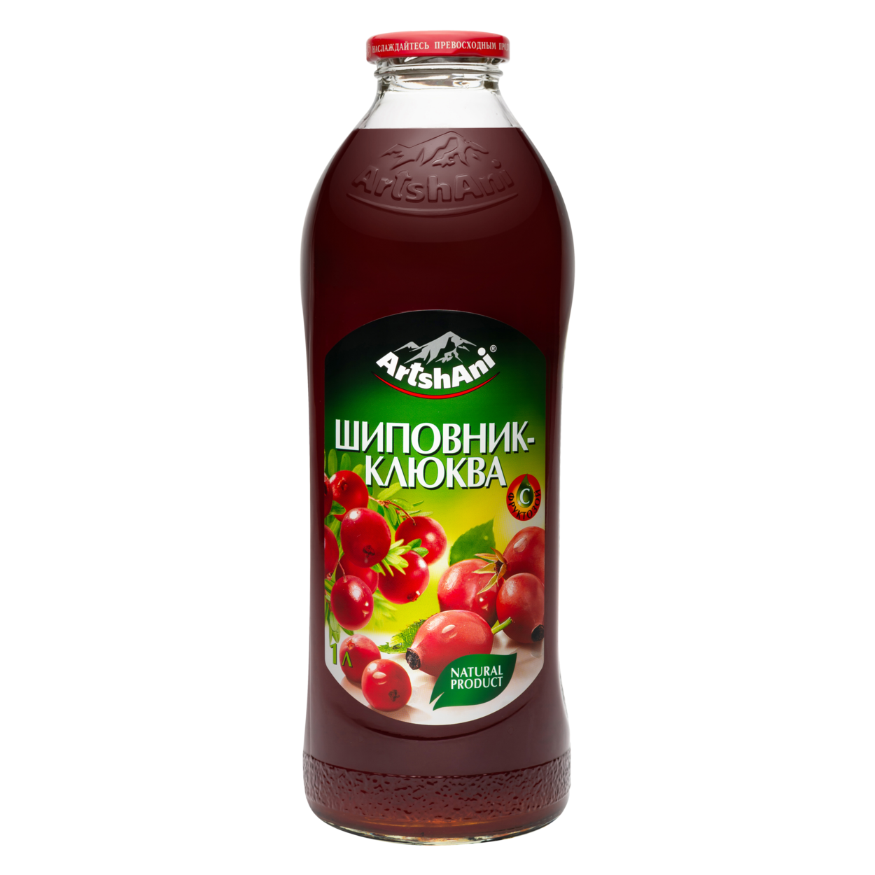 玫瑰果蔓越莓的果肉汁